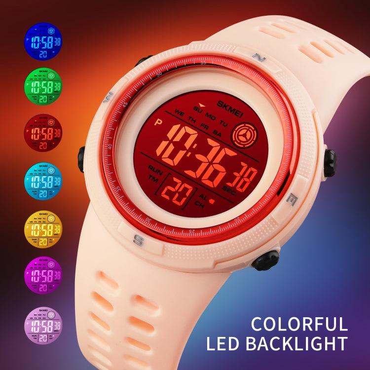 SKMEI 1773 Triplicate Round LED Dual Time Digital Display Colorful Backlight Electronic Watch(Pink) - free shipping - PMC TechLife - Order now!
