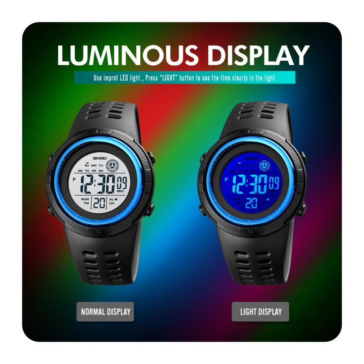SKMEI 1773 Triplicate Round LED Dual Time Digital Display Colorful Backlight Electronic Watch(Gold White) - free shipping - PMC TechLife - Order now!