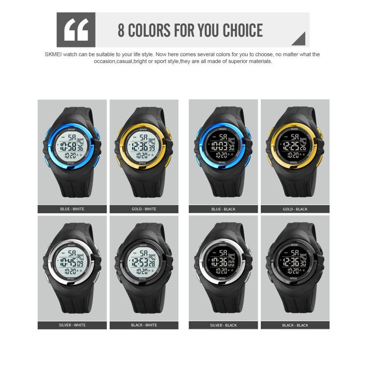 SKMEI 1790 Triplicate Round LED Dual Time Digital Display Luminous Electronic Watch for Men(Gold White) - free shipping - PMC TechLife - Order now!