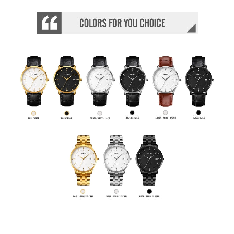 SKMEI 1801 Men Casual Calendar Quartz Watch(Silver Black) - free shipping - PMC TechLife - Order now!