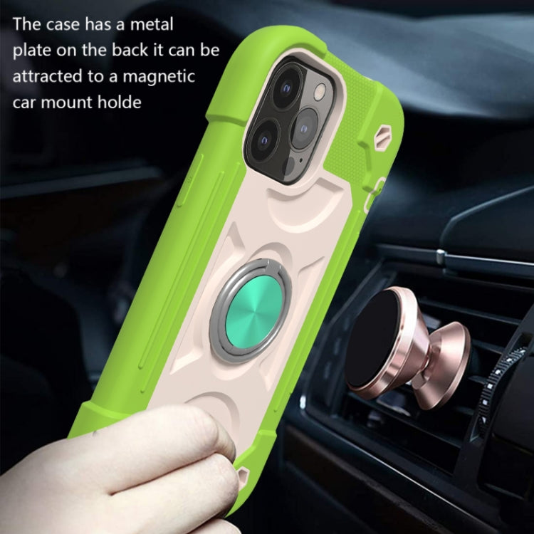 For iPhone 13 Shockproof Silicone + PC Protective Case with Dual-Ring Holder(Guava) - iPhone 13 Cases by PMC TechLife | Online Shopping South Africa | PMC TechLife | Buy Now Pay Later Mobicred