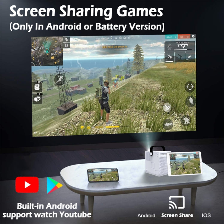 WEJOY Y2 1920x1080P 100 ANSI Lumens Portable Home Theater LED HD Digital Projector, Touch Control Version, Android 9.0, 2G+16G, US Plug - LED Projector by WEJOY | Online Shopping South Africa | PMc TechLife | Buy Now Pay Later Mobicred