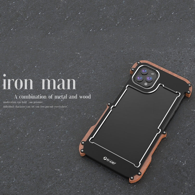 For iPhone 13 Pro R-JUST Ironwood Man Shockproof Metal + Wood Bumper Protective Case - iPhone 13 Pro Cases by R-JUST | Online Shopping South Africa | PMC TechLife | Buy Now Pay Later Mobicred