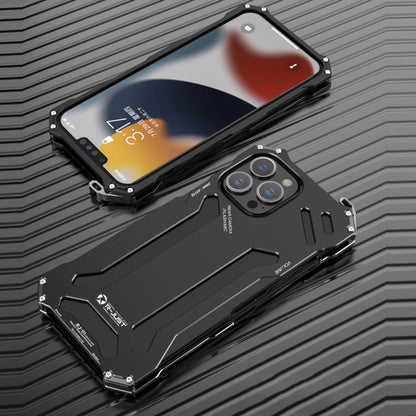 For iPhone 13 Pro Max R-JUST Shockproof Armor Metal Protective Case (Black) - iPhone 13 Pro Max Cases by R-JUST | Online Shopping South Africa | PMC Jewellery