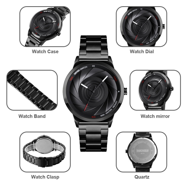 SKMEI 9210 Ladies Business Watch Simple 3D Dial Quartz Watch(Black) - free shipping - PMC TechLife - Order now!