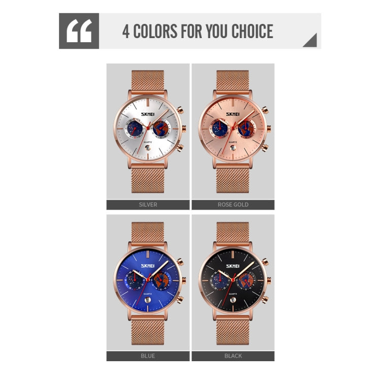 SKMEI 9231 Men Map Pattern Calendar Stopwatch Stainless Steel Strap Quartz Watch(Silver) - free shipping - PMC TechLife - Order now!