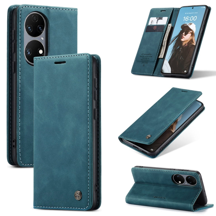 CaseMe 013 Multifunctional Horizontal Flip Leather Case with Holder & Card Slot & Wallet For Huawei P50(Blue) - Huawei Cases by CaseMe | Online Shopping South Africa | PMC Jewellery | Buy Now Pay Later Mobicred