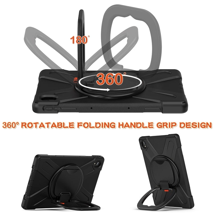 For Lenovo XiaoXin Pad 11 / Pad 11 Plus 2021 / Pad 2022 Silicone + PC Protective Case with Holder & Shoulder Strap(Black) - Lenovo by PMC TechLife | Online Shopping South Africa | PMC TechLife | Buy Now Pay Later Mobicred