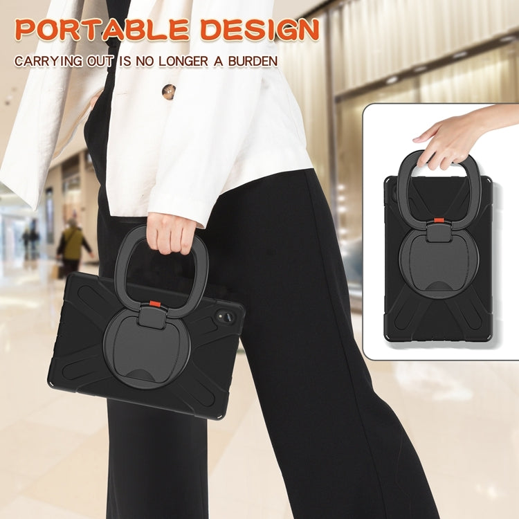 For Lenovo XiaoXin Pad 11 / Pad 11 Plus 2021 / Pad 2022 Silicone + PC Protective Case with Holder & Shoulder Strap(Black) - Lenovo by PMC TechLife | Online Shopping South Africa | PMC TechLife | Buy Now Pay Later Mobicred