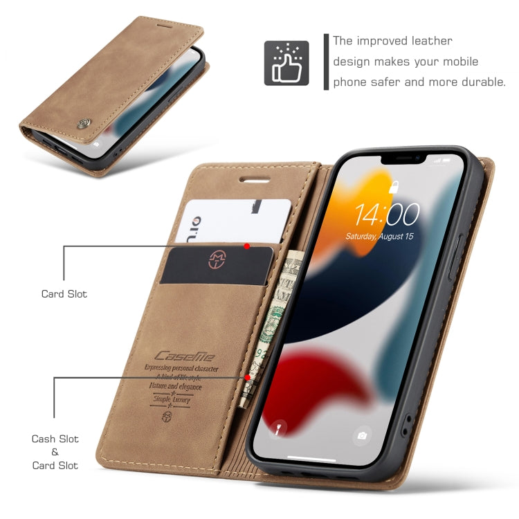 For iPhone 13 mini CaseMe-013 Multifunctional Retro Frosted Horizontal Flip Leather Case with Card Slot & Holder & Wallet (Brown) - iPhone 13 mini Cases by CaseMe | Online Shopping South Africa | PMC Jewellery | Buy Now Pay Later Mobicred