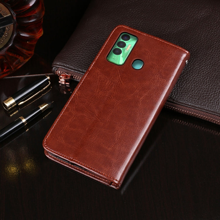 idewei Crazy Horse Texture Horizontal Flip Leather Case with Holder & Card Slots & Wallet For Tecno Spark 7P(Blue) - Tecno Cases by idewei | Online Shopping South Africa | PMC TechLife | Buy Now Pay Later Mobicred