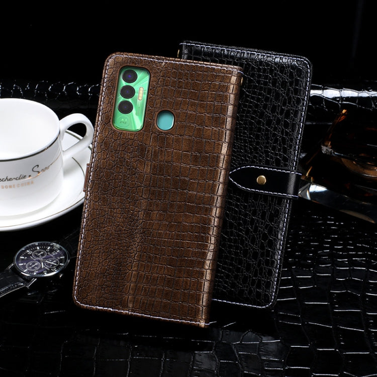 For Tecno Spark 7P idewei Crocodile Texture Horizontal Flip Leather Case with Holder & Card Slots & Wallet(Black) - free shipping - PMC TechLife - Order now!
