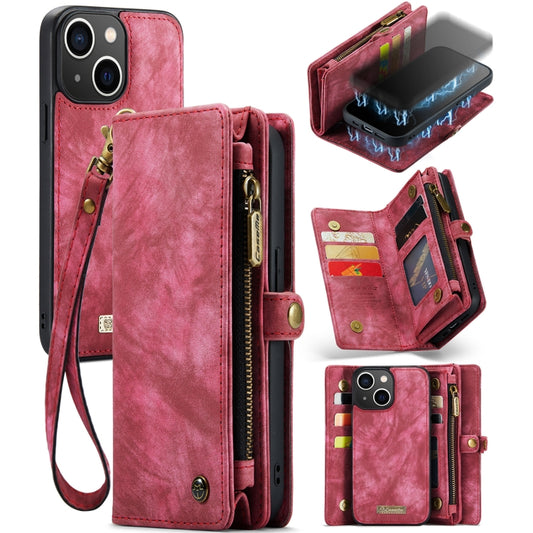 For iPhone 13 CaseMe-008 Detachable Multifunctional Horizontal Flip Leather Case with Card Slot & Holder & Zipper Wallet & Photo Frame(Red) - iPhone 13 Cases by CaseMe | Online Shopping South Africa | PMC Jewellery | Buy Now Pay Later Mobicred