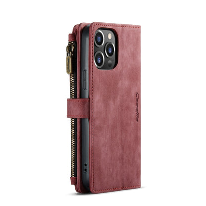 For iPhone 13 Pro Max CaseMe-C30 PU + TPU Multifunctional Horizontal Flip Leather Case with Holder & Card Slot & Wallet & Zipper Pocket (Red) - iPhone 13 Pro Max Cases by CaseMe | Online Shopping South Africa | PMC Jewellery | Buy Now Pay Later Mobicred