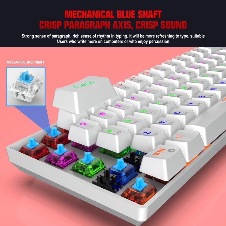 HXSJ L800 61 Keys Bluetooth 5.0 / 2.4G Wireless / Type-C Wired Three Modes Blue Shaft Mechanical Keyboard(Black) - free shipping - PMC Jewellery - Order now!