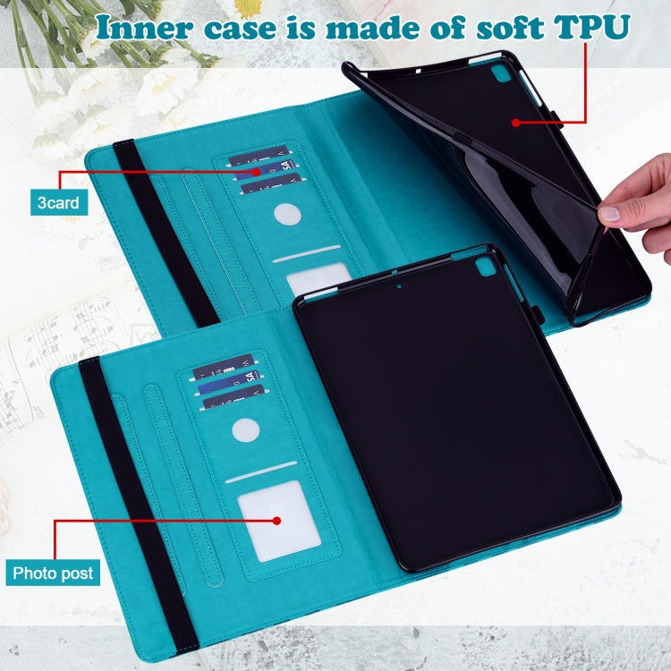 For Huawei MatePad Pro 10.8 2021 Tree & Deer Pattern Pressed Printing Horizontal Flip PU Leather Case with Holder & Card Slots(Blue) - Huawei by PMC TechLife | Online Shopping South Africa | PMC TechLife | Buy Now Pay Later Mobicred