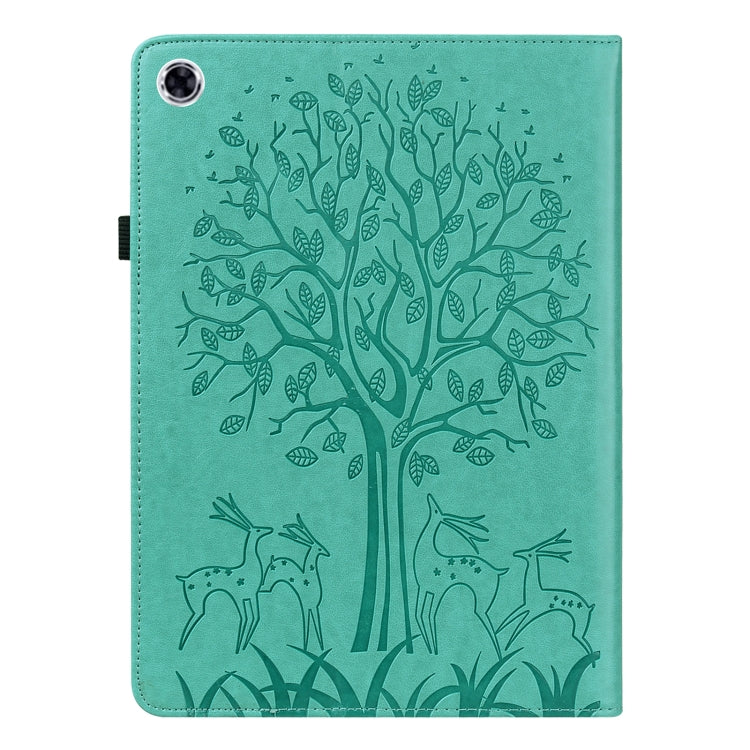 For Lenovo Tab M10 HD Gen 2 Tree & Deer Pattern Pressed Printing Horizontal Flip PU Leather Case with Holder & Card Slots(Green) - free shipping - PMC TechLife - Order now!