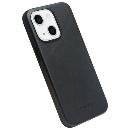 For iPhone 13 QIALINO Nappa Cowhide MagSafe Magnetic Protective Case(Black) - iPhone 13 Cases by QIALINO | Online Shopping South Africa | PMC Jewellery | Buy Now Pay Later Mobicred