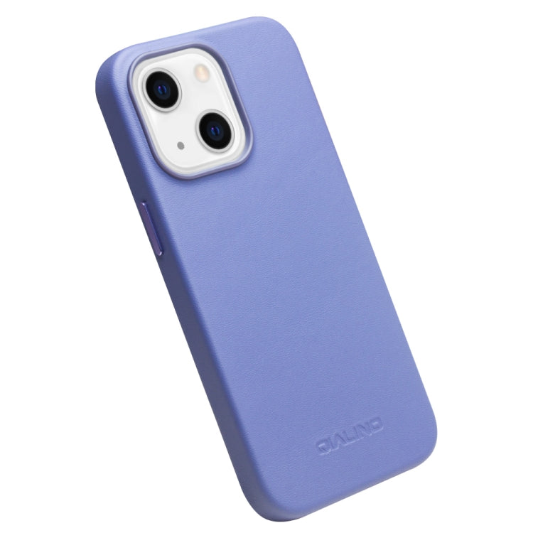 For iPhone 13 mini QIALINO Nappa Cowhide MagSafe Magnetic Protective Case (Blue) - iPhone 13 mini Cases by QIALINO | Online Shopping South Africa | PMC Jewellery | Buy Now Pay Later Mobicred