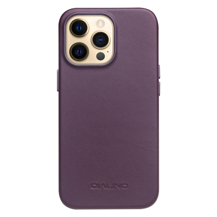 For iPhone 13 Pro QIALINO Nappa Cowhide MagSafe Magnetic Protective Case (Purple Crystal) - iPhone 13 Pro Cases by QIALINO | Online Shopping South Africa | PMC Jewellery | Buy Now Pay Later Mobicred