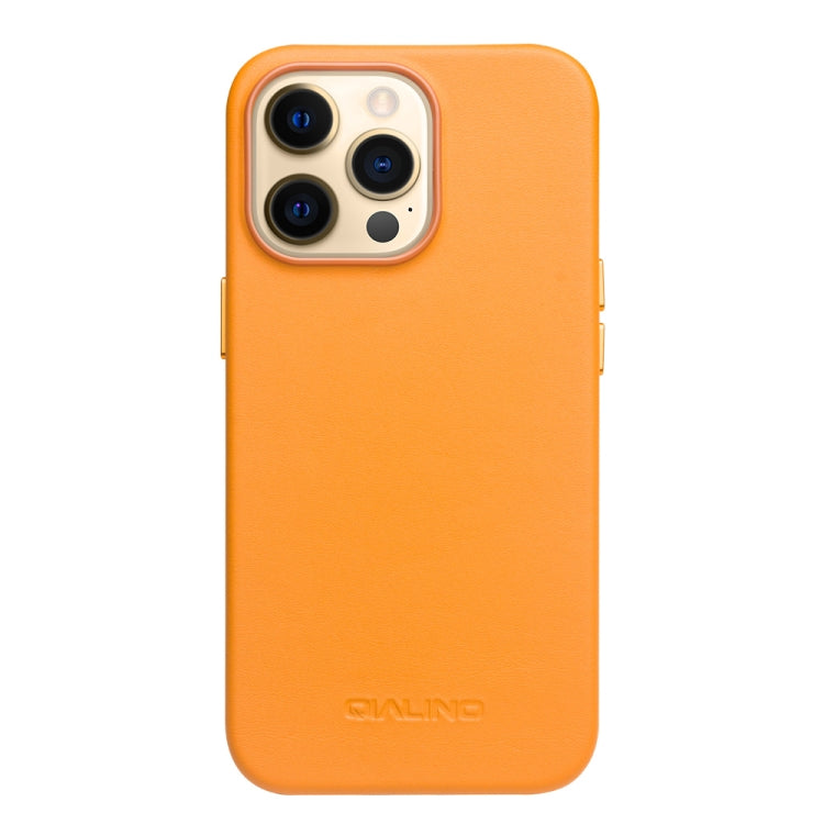 For iPhone 13 Pro Max QIALINO Nappa Cowhide MagSafe Magnetic Protective Case (Orange) - free shipping - PMC Jewellery - Order now!