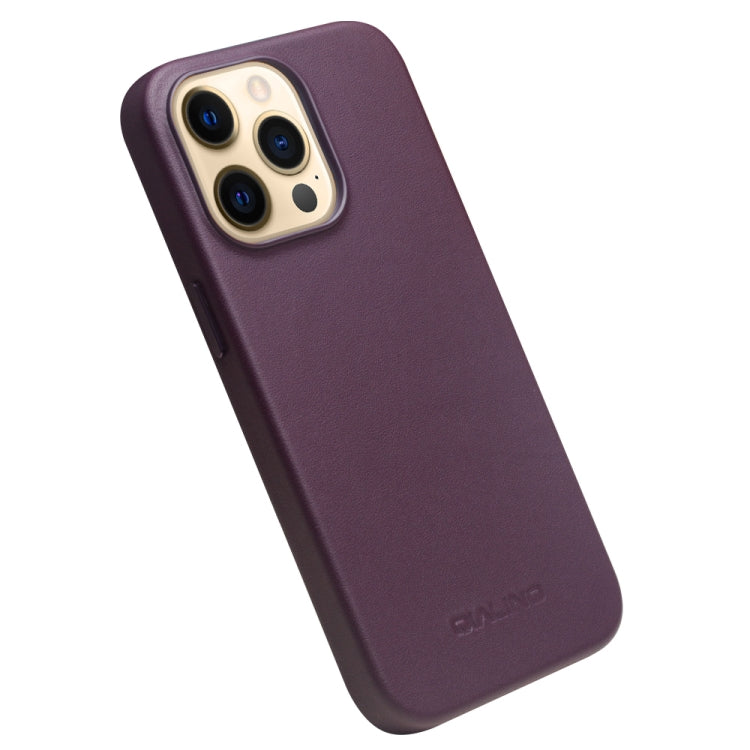 For iPhone 13 Pro Max QIALINO Nappa Cowhide MagSafe Magnetic Protective Case (Purple Crystal) - free shipping - PMC Jewellery - Order now!