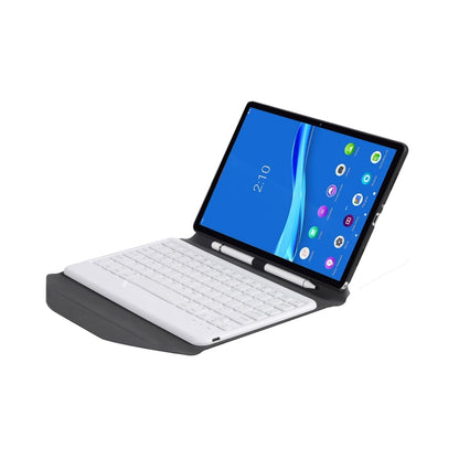 BM10 Diamond Texture Detachable Bluetooth Keyboard Leather Tablet Case with Pen Slot & Triangular Back Support For Lenovo Smart Tab M10 HPD Plus TB-X606F 10.3 inch(Black White) - Lenovo Keyboard by PMC Jewellery | Online Shopping South Africa | PMC Jewellery