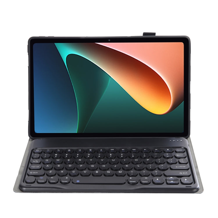 Y0N5 TPU Tablet Case Lambskin Texture Round Keycap Bluetooth Keyboard Leather Tablet Case with Holder For Xiaomi Pad 5 / 5 Pro(Black) - Others Keyboard by PMC TechLife | Online Shopping South Africa | PMC TechLife