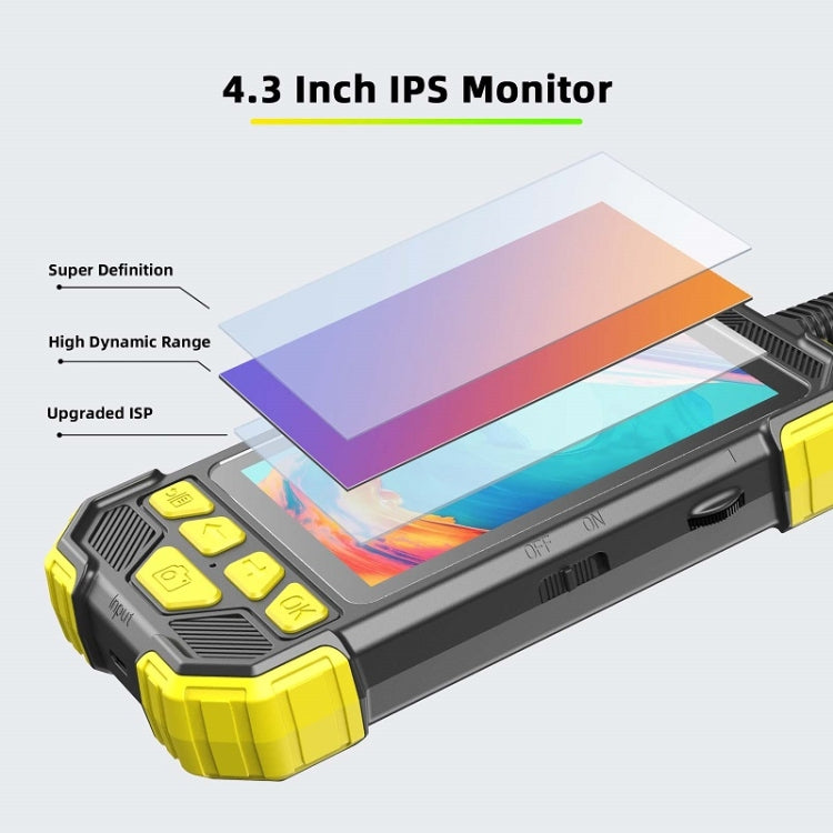 Y19 5.5mm Single Lens Hand-held Hard-wire Endoscope with 4.3-inch IPS Color LCD Screen, Cable Length:3.5m(Yellow) -  by PMC Jewellery | Online Shopping South Africa | PMC Jewellery | Buy Now Pay Later Mobicred