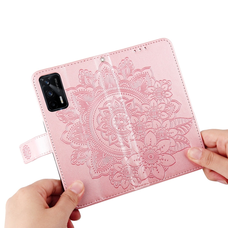 For OPPO Realme GT Master / Realme Q3 Pro 7-petal Flowers Embossing Pattern Horizontal Flip PU Leather Case with Holder & Card Slots & Wallet & Photo Frame(Rose Gold) - Realme Cases by PMC Jewellery | Online Shopping South Africa | PMC Jewellery | Buy Now Pay Later Mobicred