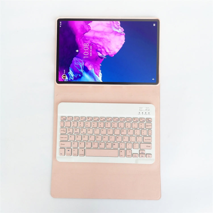 For Lenovo Pad Tab P11 Pro 11.5 inch TB-J706F LX115 Solid Color Detachable Square Keycap Bluetooth Keyboard Leather Tablet Case with Stand(Pink) - Lenovo Keyboard by PMC TechLife | Online Shopping South Africa | PMC TechLife