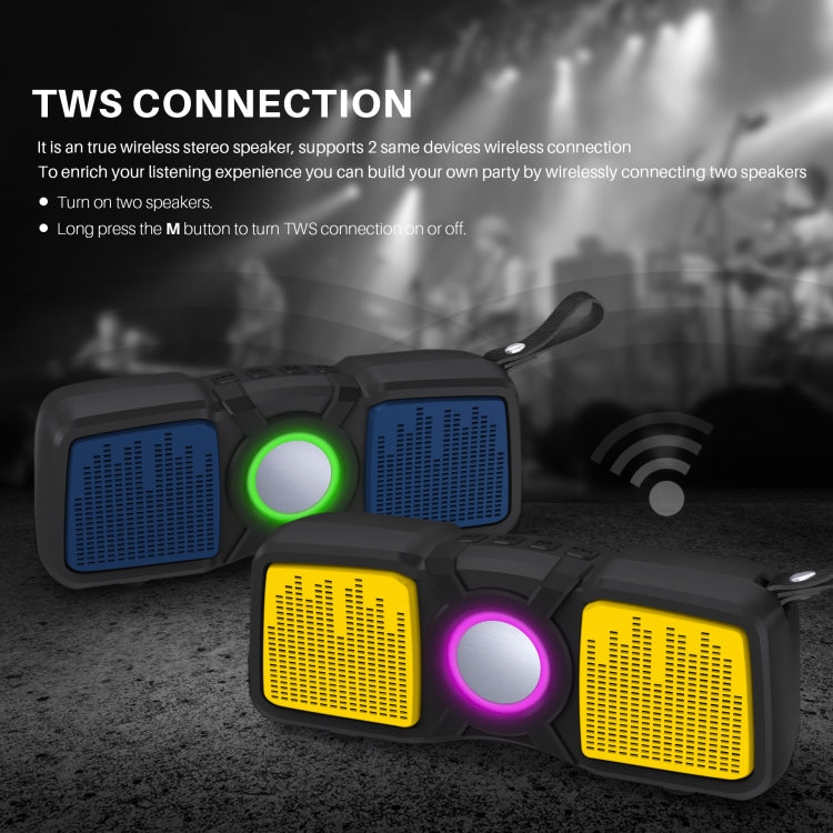 New Rixing NR-9011 Bluetooth 5.0 Portable Outdoor Wireless Bluetooth Speaker(Yellow) - Desktop Speaker by NewRixing | Online Shopping South Africa | PMC Jewellery | Buy Now Pay Later Mobicred