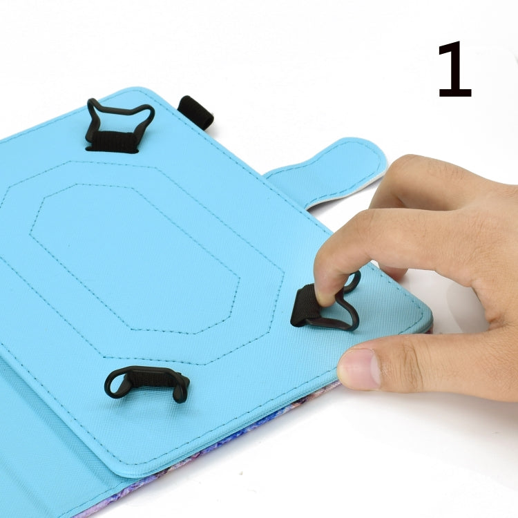 10 inch Universal Colored Drawing Horizontal Flip PU Leather Case with Holder & Card Slot(Blue White cat) - 10 - 11 inch by PMC TechLife | Online Shopping South Africa | PMC TechLife | Buy Now Pay Later Mobicred