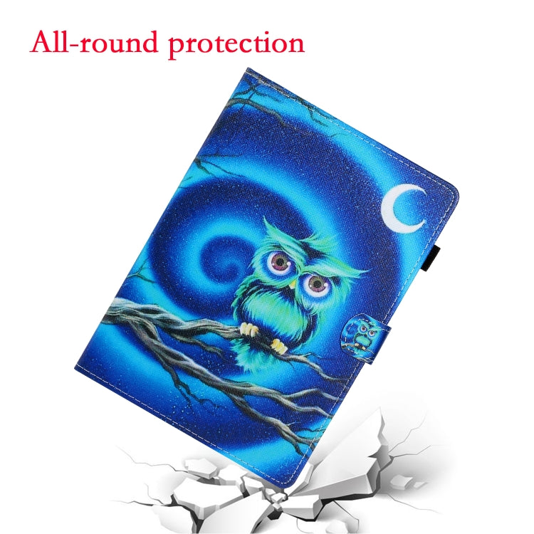 10 inch Universal Colored Drawing Horizontal Flip PU Leather Case with Holder & Card Slot(Moon Owl) - 10 - 11 inch by PMC TechLife | Online Shopping South Africa | PMC TechLife | Buy Now Pay Later Mobicred