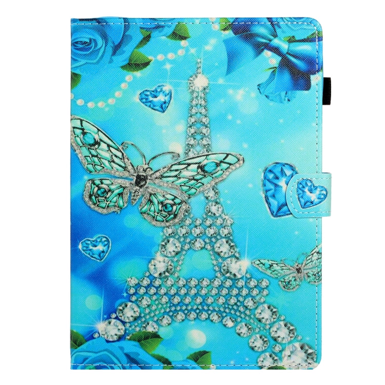 10 inch Universal Colored Drawing Horizontal Flip PU Leather Case with Holder & Card Slot(Butterfly Tower) - 10 - 11 inch by PMC TechLife | Online Shopping South Africa | PMC TechLife | Buy Now Pay Later Mobicred