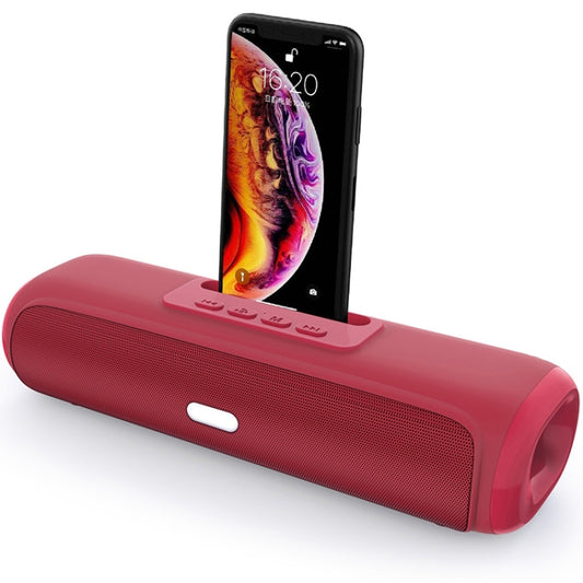 NewRixing NR-2027 TWS Long Bar Shaped Bluetooth Speaker with Mobile Phone Holder(Red) - Desktop Speaker by NewRixing | Online Shopping South Africa | PMC Jewellery | Buy Now Pay Later Mobicred