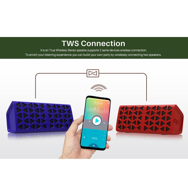 NewRixing NR-3021 TWS Hollow Triangle Pattern Bluetooth Speaker(Red) - free shipping - PMC Jewellery - Order now!