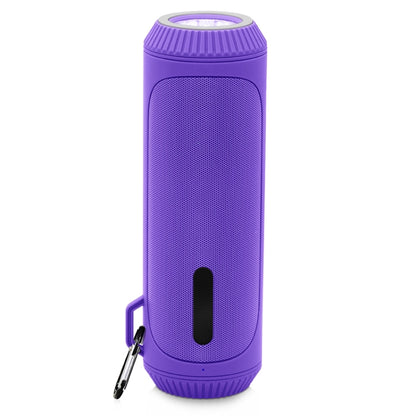 NewRixing NR-4016A TWS Outdoor Splashproof Bluetooth Speaker with Carabiner Handle & SOS Flashlight(Purple) - Desktop Speaker by NewRixing | Online Shopping South Africa | PMC Jewellery | Buy Now Pay Later Mobicred