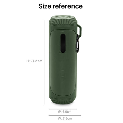 NewRixing NR-4016A TWS Outdoor Splashproof Bluetooth Speaker with Carabiner Handle & SOS Flashlight(Green) - Desktop Speaker by NewRixing | Online Shopping South Africa | PMC Jewellery | Buy Now Pay Later Mobicred