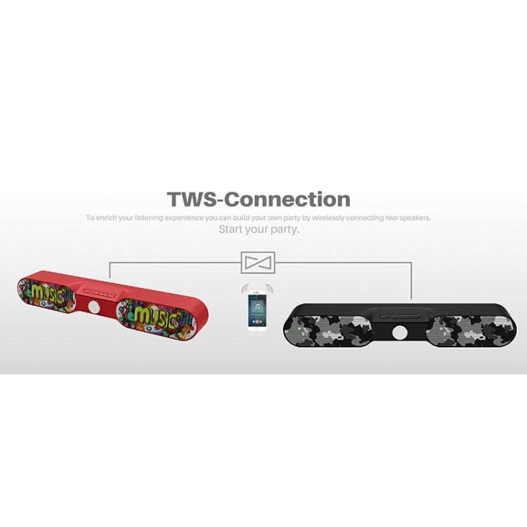 NewRixing NR-4017 TWS Pure Color Soundbar Bluetooth Speaker with Knob(Red) - Desktop Speaker by NewRixing | Online Shopping South Africa | PMC Jewellery | Buy Now Pay Later Mobicred