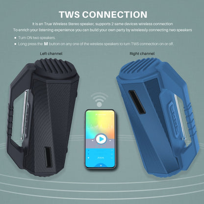 NewRixing NR-4025FM Outdoor Splash-proof Water Portable Bluetooth Speaker, Support Hands-free Call / TF Card / FM / U Disk(Grey) - Desktop Speaker by NewRixing | Online Shopping South Africa | PMC Jewellery | Buy Now Pay Later Mobicred