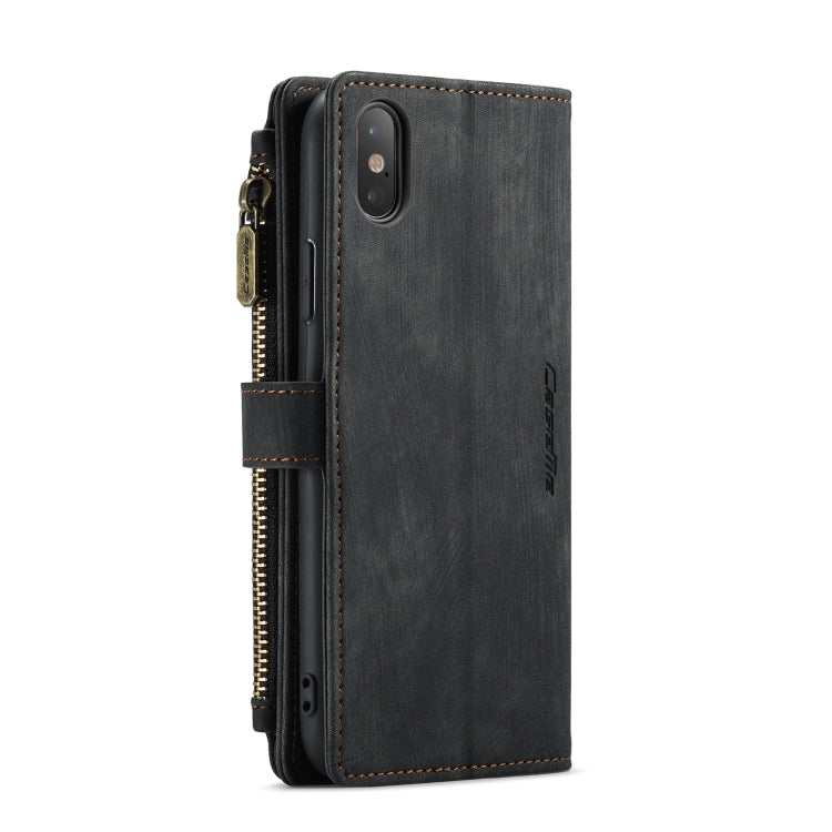 For iPhone XS Max CaseMe-C30 PU + TPU Multifunctional Horizontal Flip Leather Case with Holder & Card Slot & Wallet & Zipper Pocket(Black) - More iPhone Cases by CaseMe | Online Shopping South Africa | PMC Jewellery | Buy Now Pay Later Mobicred