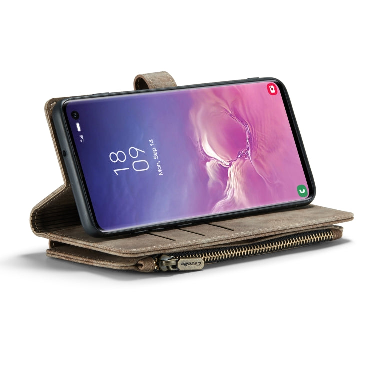 For Samsung Galaxy S10 CaseMe-C30 PU + TPU Multifunctional Horizontal Flip Leather Case with Holder & Card Slot & Wallet & Zipper Pocket(Brown) - Galaxy Phone Cases by CaseMe | Online Shopping South Africa | PMC Jewellery | Buy Now Pay Later Mobicred