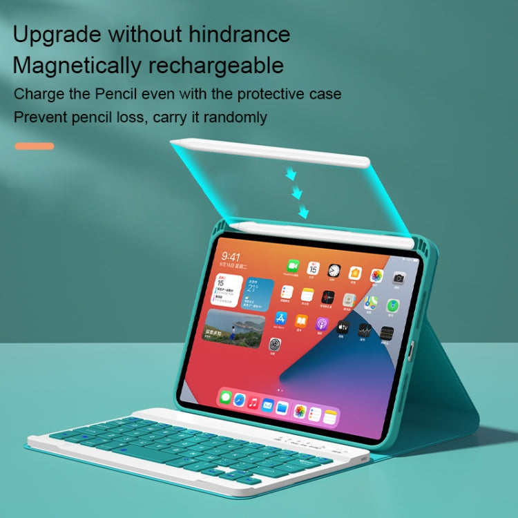 HK006 Square Keys Detachable Bluetooth Keyboard Leather Tablet Case with Holder for iPad mini 6(Dark Green) - free shipping - PMC TechLife - Order now!