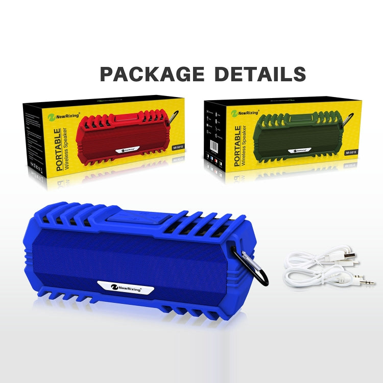 NewRixing NR-5015 Outdoor Portable Bluetooth Speakerr with Hook, Support Hands-free Call / TF Card / FM / U Disk(Green) - free shipping - PMC Jewellery - Order now!