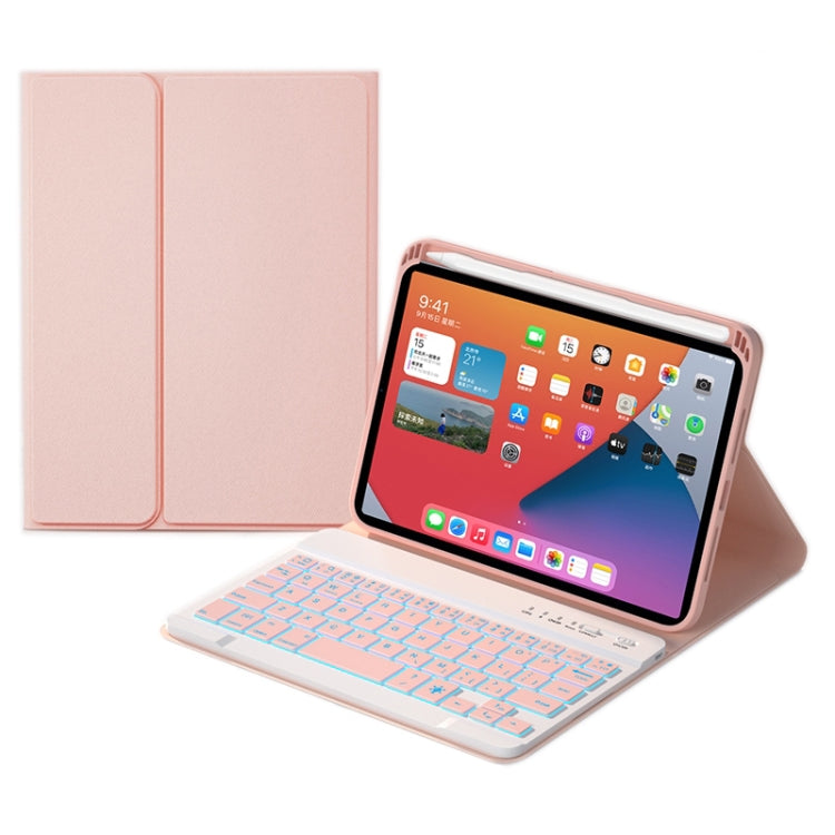 HK006D Square Keys Detachable Bluetooth Candy Color Keyboard Leather Tablet Case with Colorful Backlight & Holder for iPad mini 6(Pink) - For iPad mini by PMC TechLife | Online Shopping South Africa | PMC TechLife