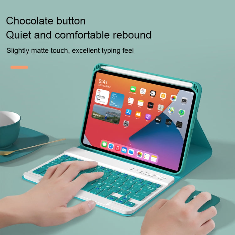 HK006D Square Keys Detachable Bluetooth Candy Color Keyboard Leather Tablet Case with Colorful Backlight & Holder for iPad mini 6(Pink) - For iPad mini by PMC TechLife | Online Shopping South Africa | PMC TechLife