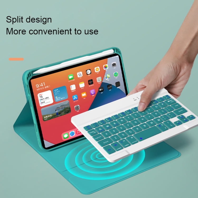 HK006D Square Keys Detachable Bluetooth Candy Color Keyboard Leather Tablet Case with Colorful Backlight & Holder for iPad mini 6(Pink) - For iPad mini by PMC TechLife | Online Shopping South Africa | PMC TechLife