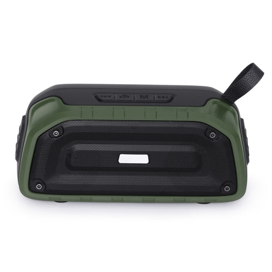 New Rixing NR-906 TWS Waterproof Bluetooth Speaker Support Hands-free Call / FM with Handle(Army Green) - Desktop Speaker by NewRixing | Online Shopping South Africa | PMC Jewellery | Buy Now Pay Later Mobicred