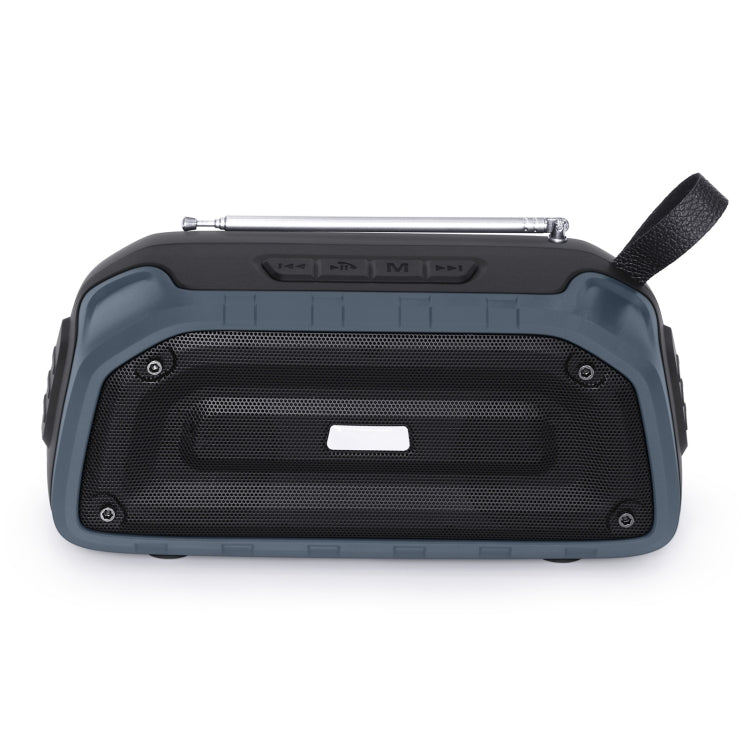 New Rixing NR-906FM TWS Waterproof Bluetooth Speaker Support Hands-free Call / FM with Handle & Antenna(Dark Blue) - Desktop Speaker by NewRixing | Online Shopping South Africa | PMC Jewellery | Buy Now Pay Later Mobicred